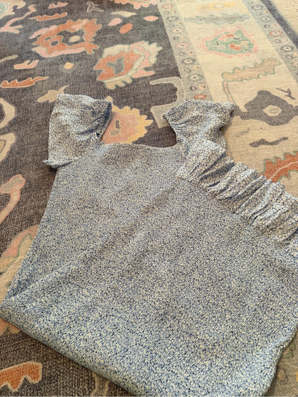 Ripe Maternity Light Blue Ruffle Strap Tank Top